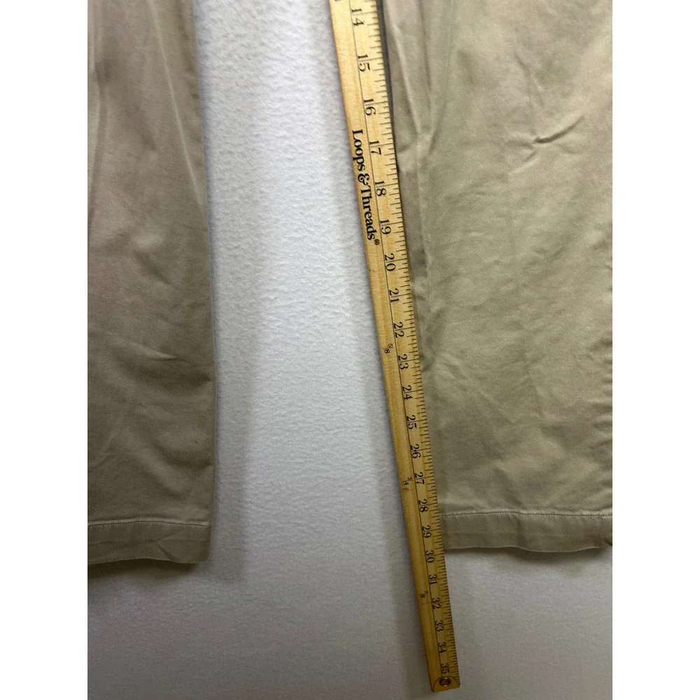Preppy Old Money Polo Ralph Lauren Mens 32x32 Tan Stretch Straight Fit Chinos